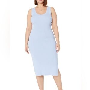 The Drop Light Blue Ribbed Midi Dress Size 3X